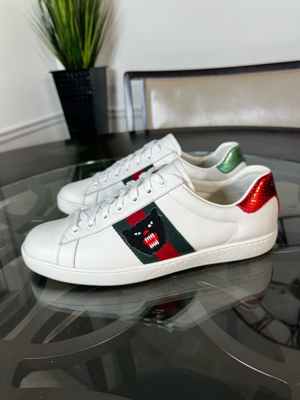 Gucci Ace Embroidered 'Panther Sneakers Sz 12